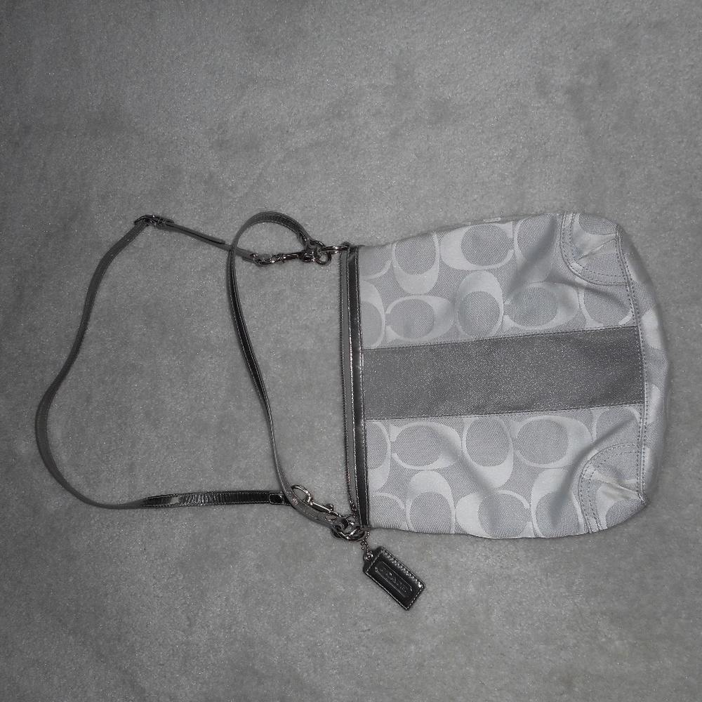 Silver Unique Beatiful Coach Messenger Bag